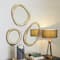 Ivory and Iris; Gold Aluminum Contemporary Abstract Wall Mirror, Set of 3 23", 19", 15"; Category:Mirrors; Image:7